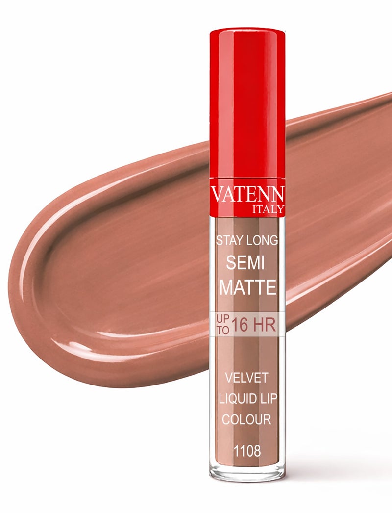 فاتن إيطاليا Stay Long Semi Matte Velvet Liquid lip color 1108 - Image 1